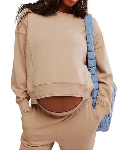 Free People Movement NEW x Hatch Intercept Pullover Sweatshirt S Desert Sand