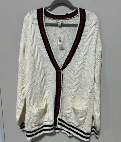 American Eagle NWT AE Oversized Cable Knit Button-Up Cardigan Size M