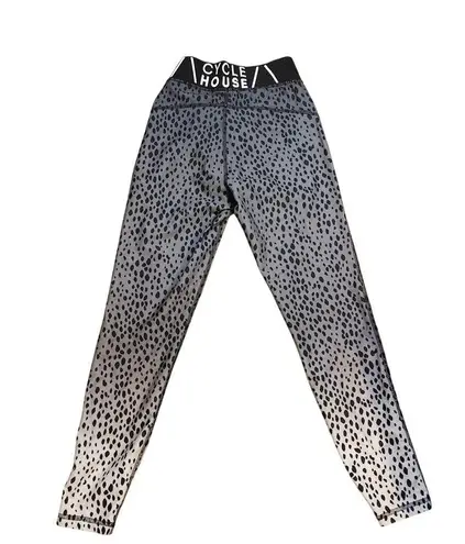 Cycle House Powered By Marika Small Animal Print Grey Gray Black Gym Leggings
