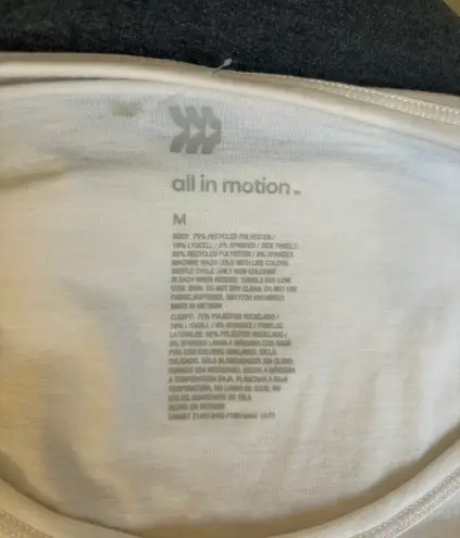 All In Motion Athletic Active T-Shirt White Size Medium