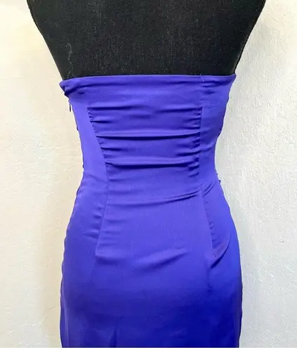 Guess by Marciano Strapless Purple Ruched Mini Dress 0