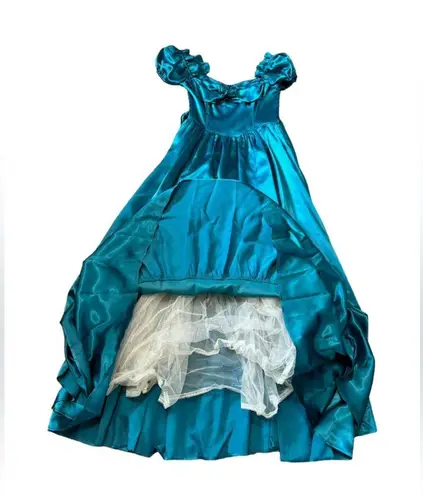 Gunne Sax 1960s Romantic Renaissance Bridal Collection Tooled Satin Dress