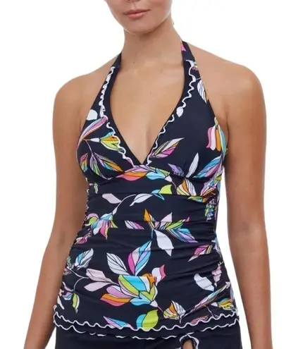 New! Profile by Gottex Monaco Halter Tankini Top Black Size 8