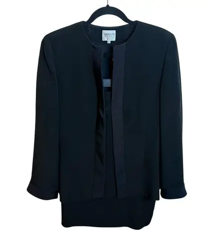 Armani Collezioni Classic Two Piece Black Skirt Suit Set
