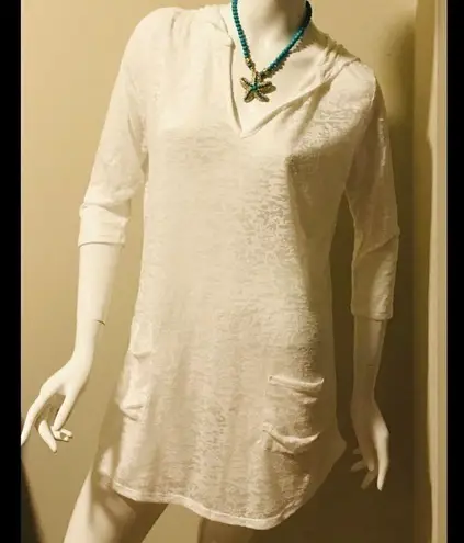 Akini Swimsuit Cover Up Lace Hooded Swimwear Ivory Medium