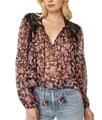 Misa Rosie Top in Rosetta Fleur Floral Chiffon Lace Size Small