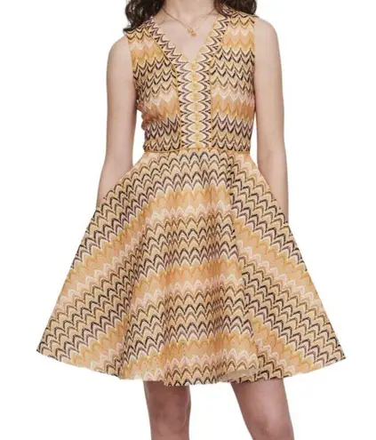 Maje Reinetta Dress Chevron Sleeveless Fit & flare Guipure Lace T2 Medium NWT