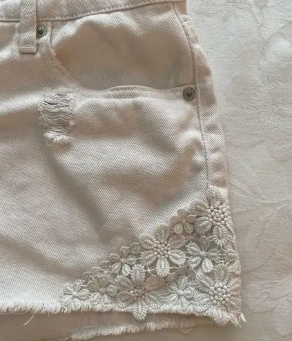 Mossimo Short Lace White Cotton Short Shorts sz 6