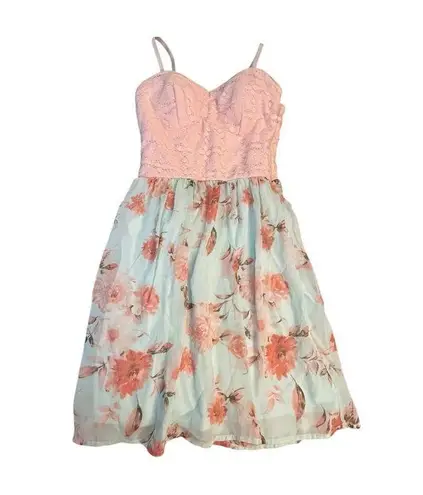 AUW Pink and Green Dress - Size M