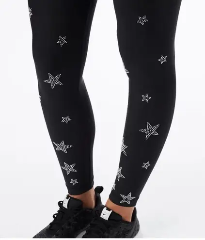 SoulCycle  Black Silver Studded Star High Rise Workout Athletic Leggings M