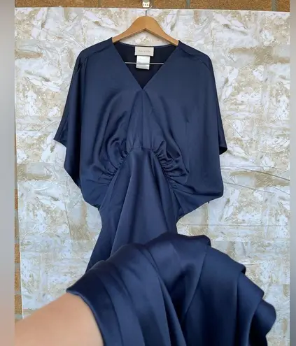 BHLDN Anthropologie Amelia Deep-V Satin Maxi Dress size 22 W