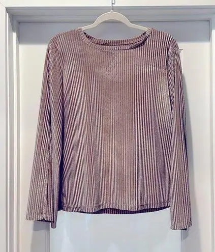 Dantelle Pink Ribbed Blouse with Split loose Sleeves, size L, Boho, trendy & fun