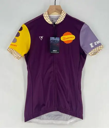 Varlo Short Sleeve Cycling Jersey Lightweight Stretch Performance Full Zip Front Purple
