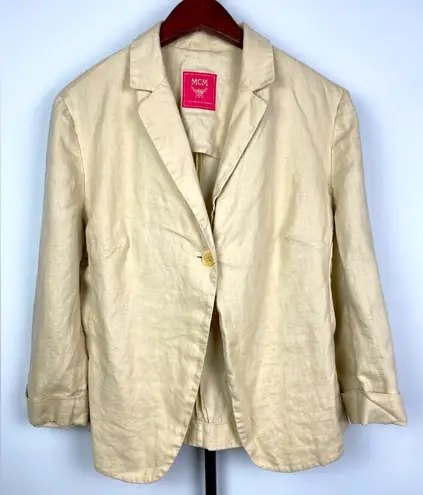 MCM The Golden Jeans Cream 100% Linen Blazer Jacket