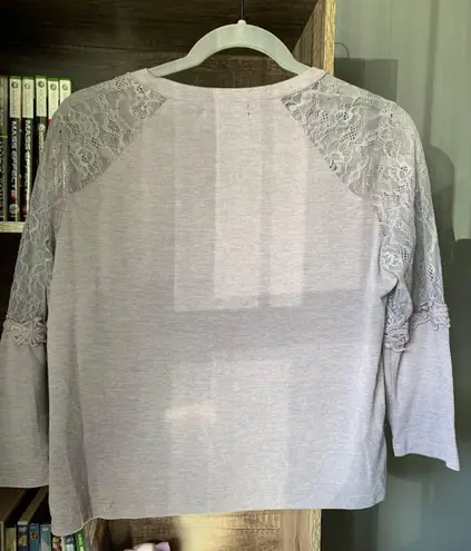 Lavender Lace Detailed Shirt Purple Size M