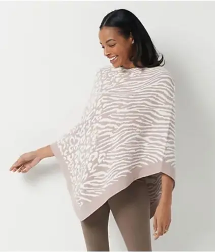 Barefoot Dreams New OS Animal Print OceanBreeze Poncho Ultra Lite Cozy Chic