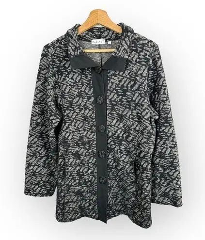 Habitat Womens size M Textured Sweater Cardigan Jacket Blazer Lagenlook Artsy