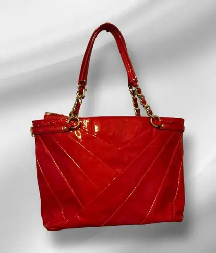 Coach  Red Patent Leather Shoulder Bag‎ with Dust Cover