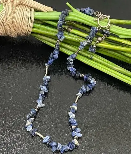 Handmade Sodalite Crystal Chips Toggle Necklace