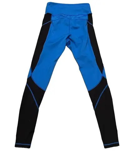 1st Phorm Royal Blue & Black Colorblock Mesh Cutout Leggings Tights size XS