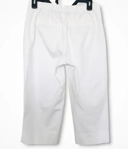 Isaac Mizrahi capris pants size Tall 24/7 Stretch Pedal Pushers Pintucks White 8