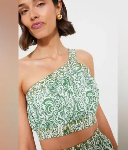 Hyacinth House Gina Crop Top Size S NWT Green Floral One Shoulder Cotton Boho
