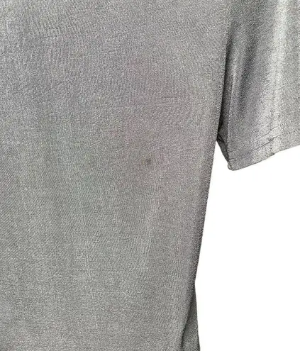 Kathy Ireland Womens Stretch Travel Silver Shirt Shimmer Blouse No Iron Size M Vintage u