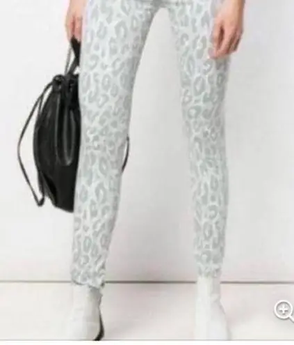 Bella Dahl Anthropologie Gray Leopard Print Skinny Jeans Size 27