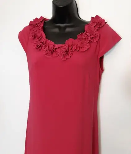 MSK pink ruffle shift dress Size 4