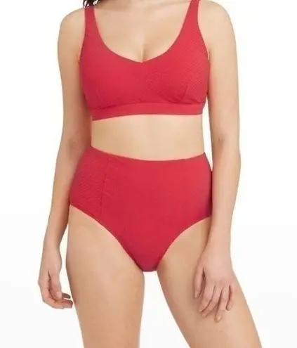 Sea Level Essentials Mid Rise Bikini Bottom Red Size 6 US NWT