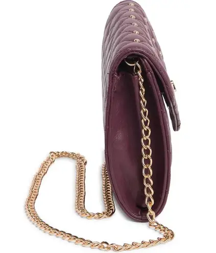 Badgley Mischka Plum Diamond Quilt Convertible Envelope Crossbody Bag $129 NEW