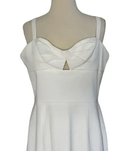 Dress the Population Off White Eve Midi Keyhole Cut Out Slit Sweetheart Dress L