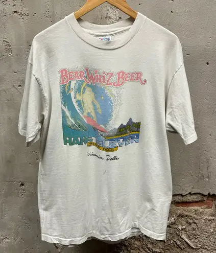 Vintage 90s Bear Whiz Beer Surf Team Comedy Hang Eleven Alcohol T