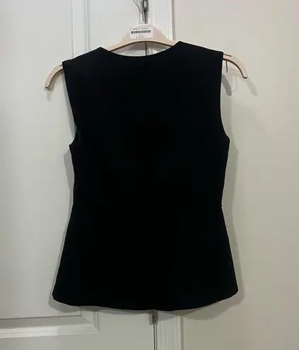 BCBGMAXAZRIA  Black Zip Up Peplum Top Size Medium