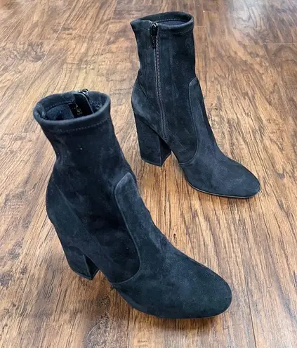 Valentino Garavani Valentino • Stretch-Suede Sock Boots ankle booties block heeled zip leather