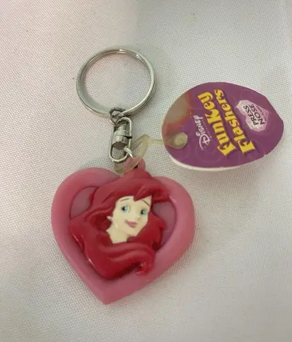 Vintage Old Disney Ariel Rubber Keychain Keyring
