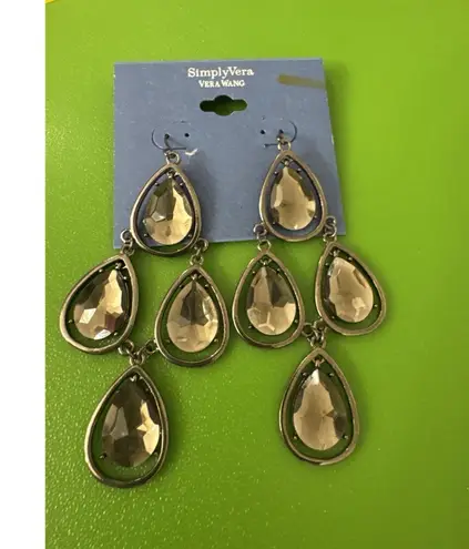 Simply Vera Wang Chandelier Earrings Silver Costume Jewelry Glam Holiday