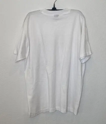 Hand Designed Vintage Rainforest Design Puffy Paint White Cotton Stretch T