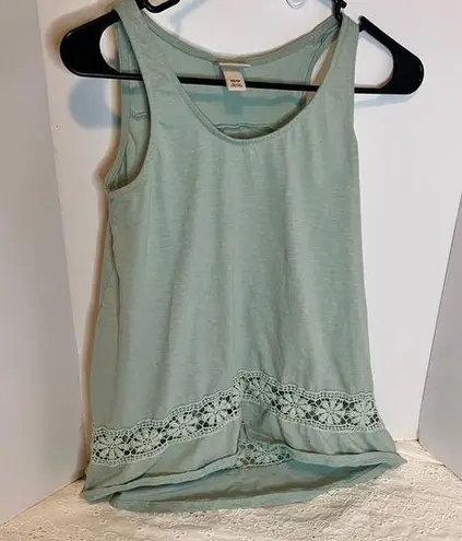 Mossimo Supply Co. Green Asymmetrical Embellished Tank Top Size XS