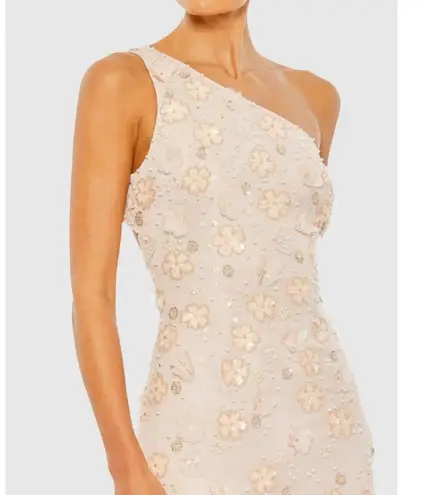 Mac Duggal NWT 9168 Pink Embellished One Shoulder Strappy Trumpet Gown Size 4