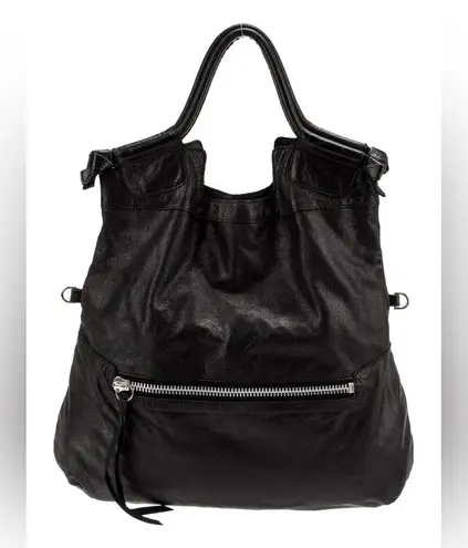 Foley + Corinna's downtown tote crossbody in black with silver hardware