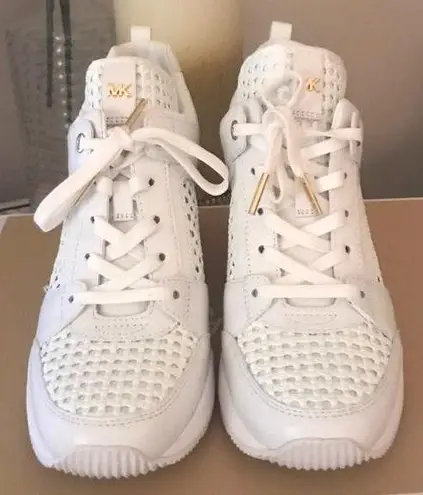 Michael kors georgie woven leather trainer deals