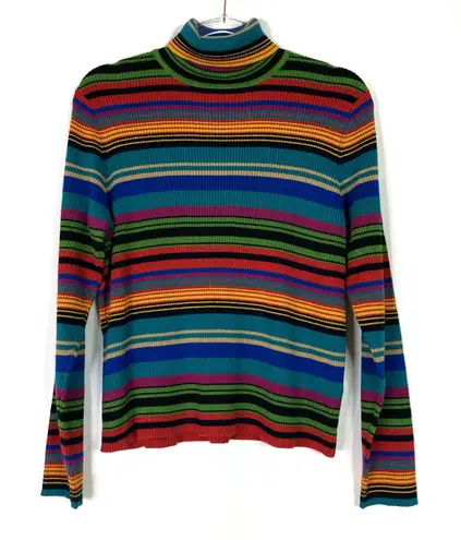 Josephine Chaus | Sport Turtleneck Sweater Multi-Color Stripe Womens X-Large