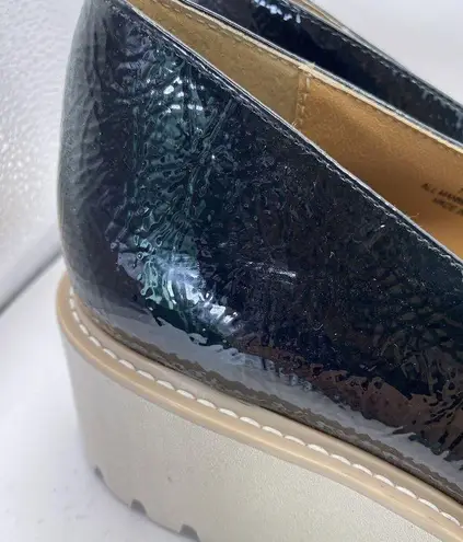 Dolce Vita shoes Womens 11 Henri Wedge Loafer in Black Patent Y2K white platform