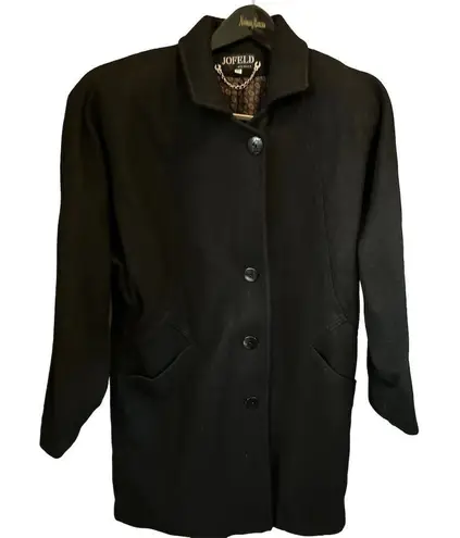 JOFELD Vintage Women's Black Wool Overcoat Jacket Size M Size M