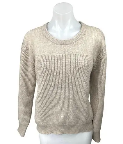 Modern Citizen Beige Ribbed Knit Long Sleeve Crewneck Pullover Sweater Top Sz XL