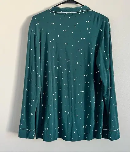 Eberjay Eberjey Women’s Green Long Sleeve Button Front Pajama Top Small