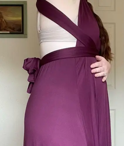 Clothink Convertible Halter Maxi Dress Purple Size XL