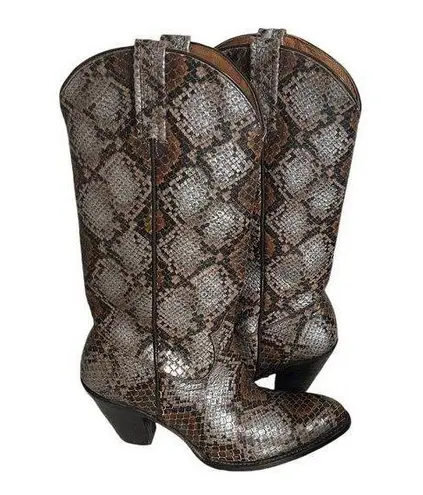 Idyllwind  Western Boots Lyric Cowboy Round Toe Snake Print Leather Size 7.5