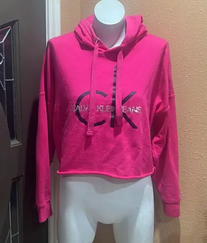 Calvin Klein Jeans  pink cropped hoodie